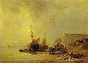 理查德 帕尅斯 伯甯頓 Boats by the Shores of Normandy 理查德 帕尅斯 伯甯頓 Boats by the Shores of Normandy